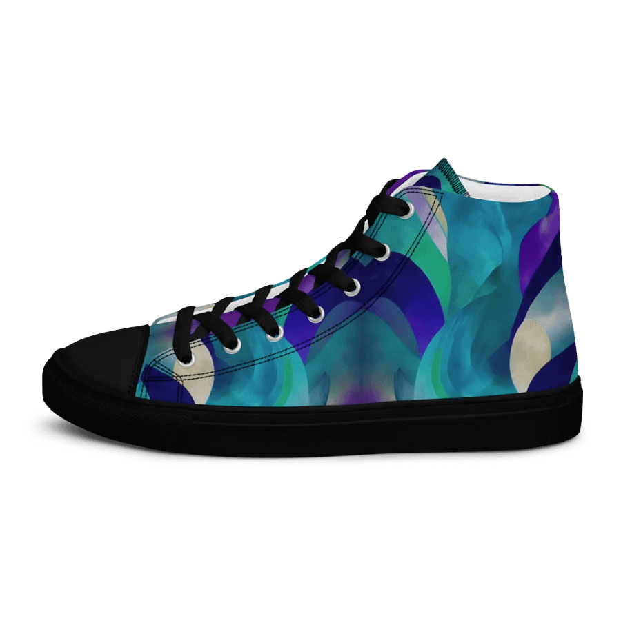 Ethereal Waves Men's High Top Canvas Shoes product image (5)