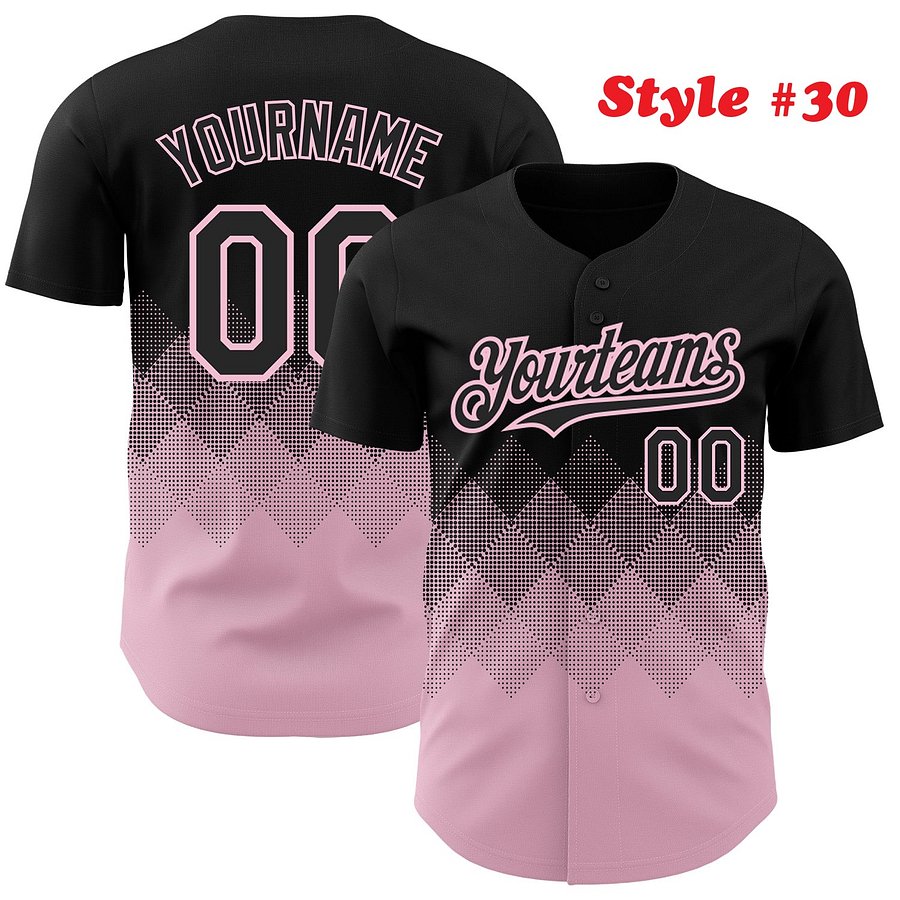 Authentic Baseball Jersey, Custom Baseball Jersey, Personalized Sport Jersey, Colorful, Number, 3D Gradient Square Shape product image (187)