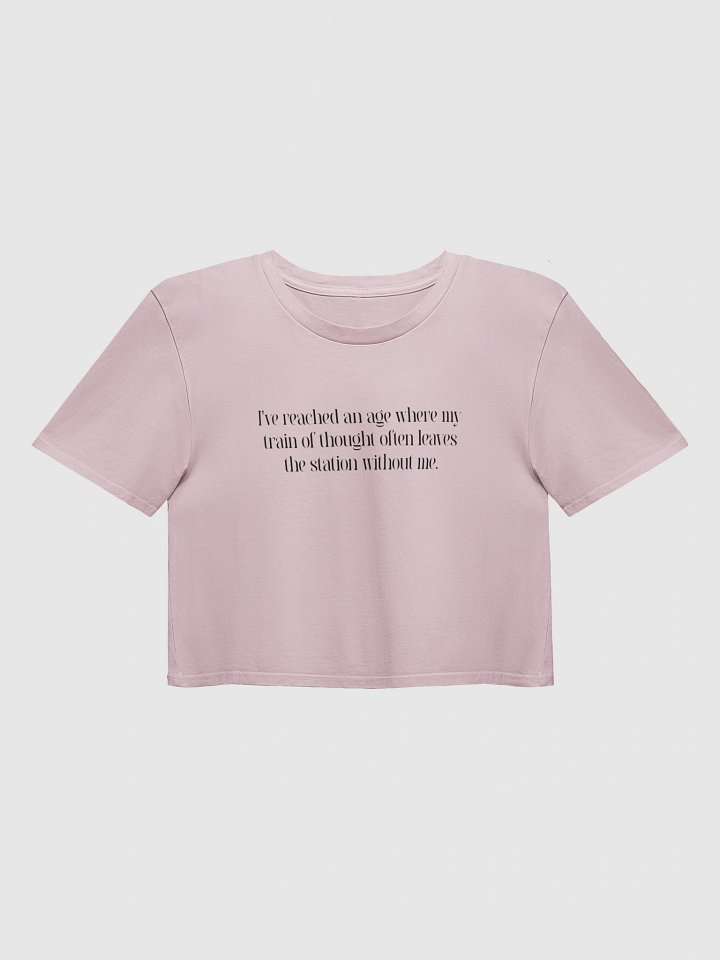 Funny Brain Fog Y2K Crop Baby Tee - Retro Aging Humor T-Shirt product image (2)
