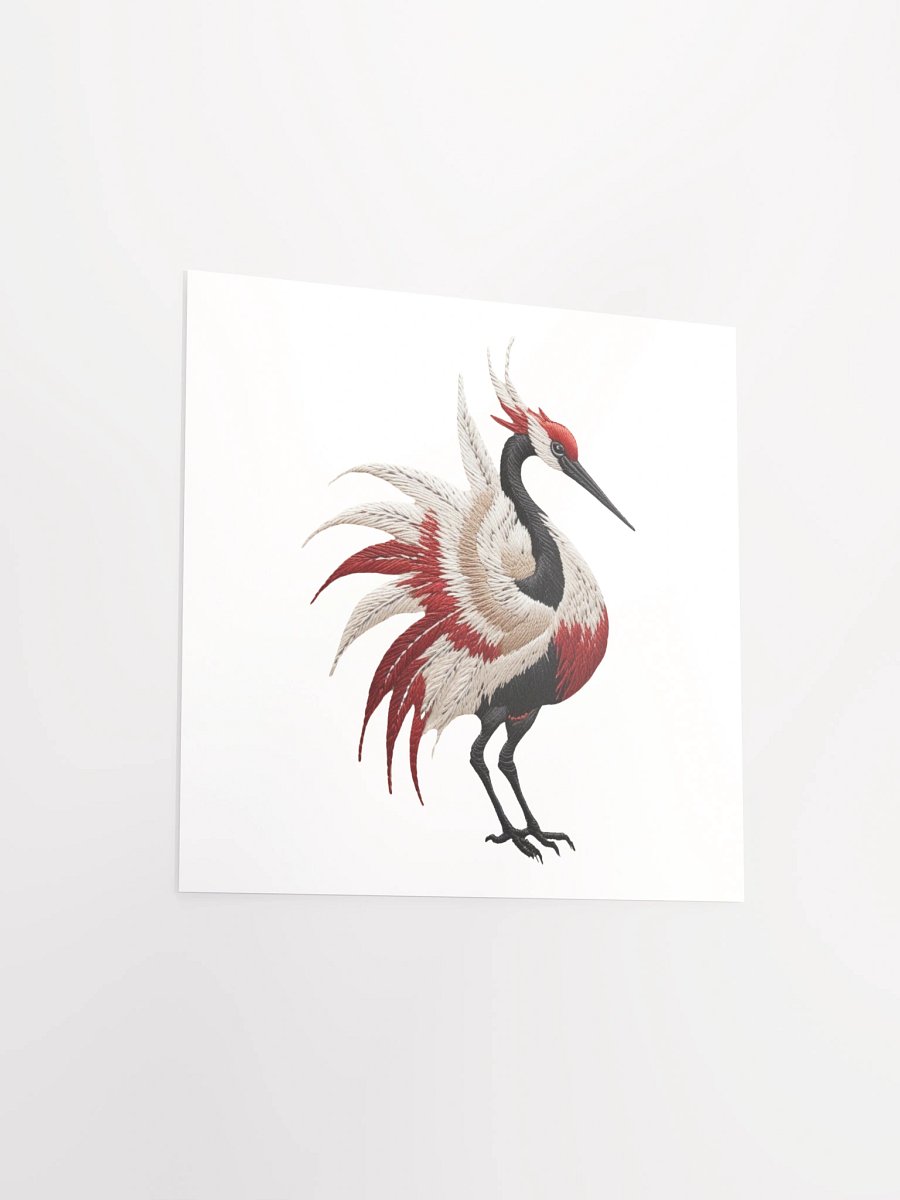 Elegant Crane Embroidery Poster product image (11)