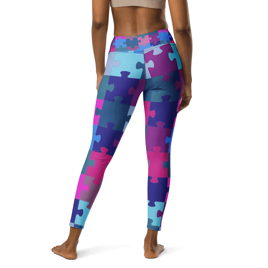 Multi-Colored Geometric Puzzle Pattern Yoga Leggings product image (3)