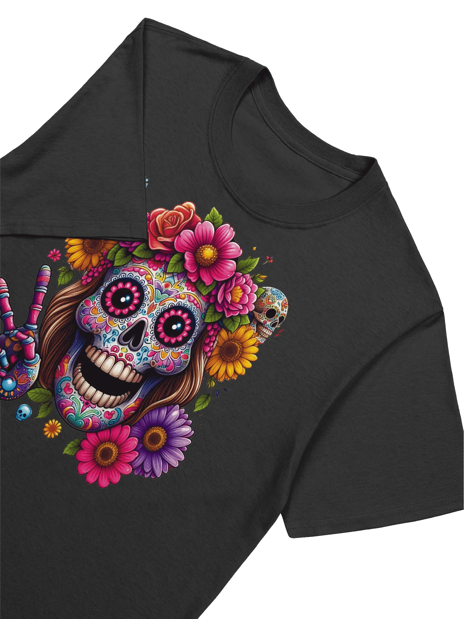 Sugar Skull Art - Bloom and Bone - T-Shirt product image (3)