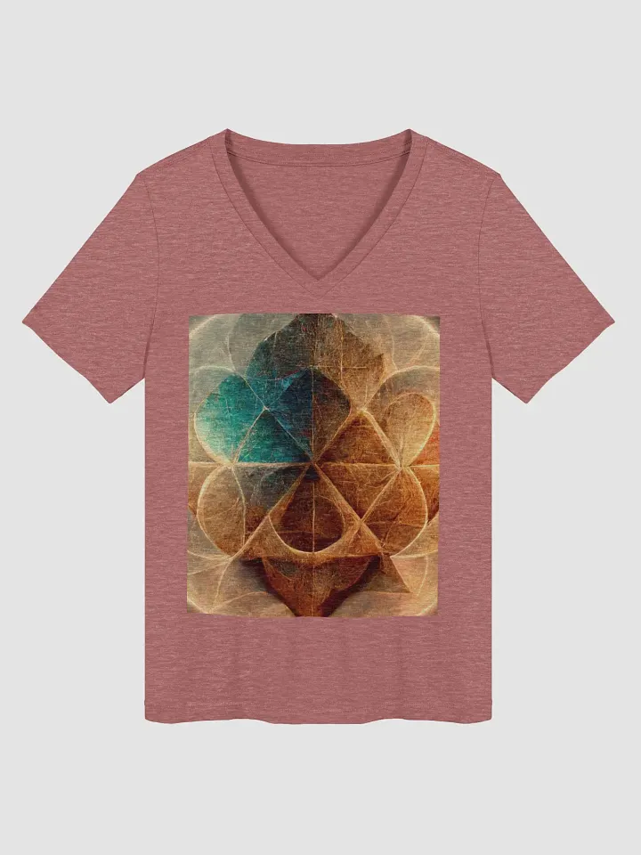 Symmetry in Earthy Tones V-Neck Tee product image (1)