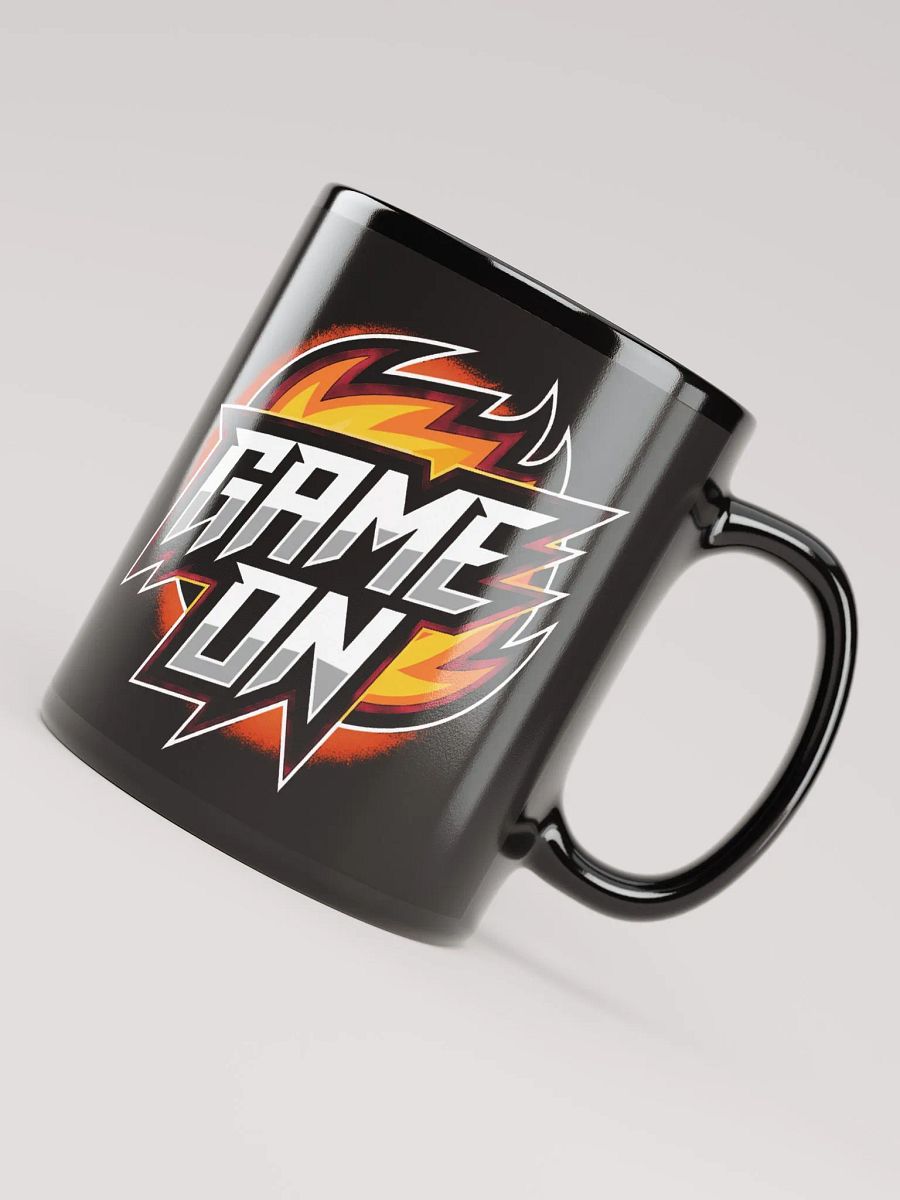 Flaming Game On #Statement Glossy Black Mug product image (8)