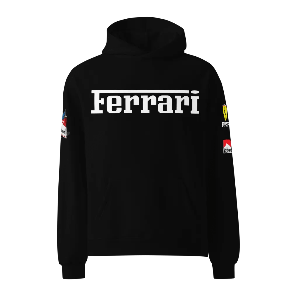 FERRARI MARLBORO Logo Unisex Oversized Black Hoodie product image (1)