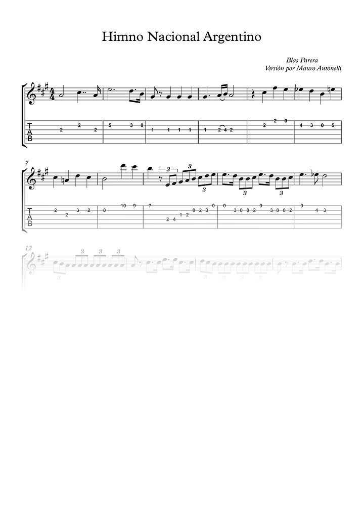 Himno Nacional Argentino - Partitura + Tablatura product image (2)