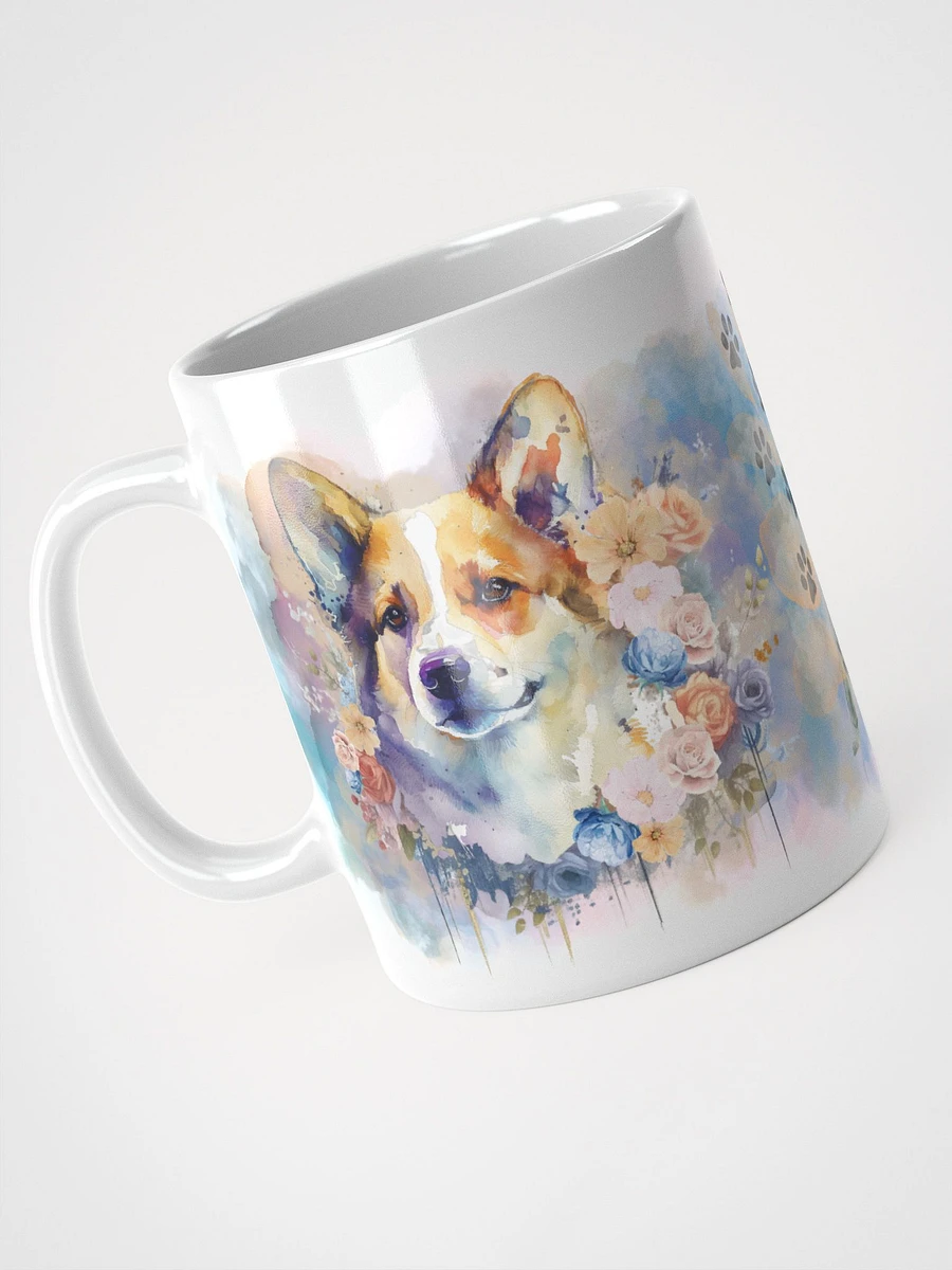 Corgi Dog with Watercolor Flowers Mug product image (4)