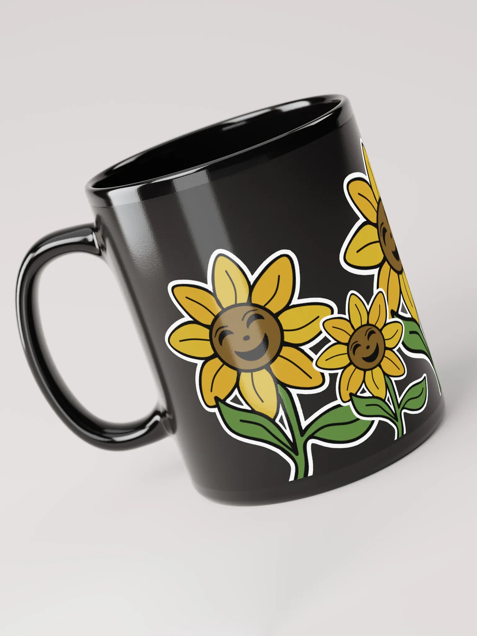 Sunflower Smiles Black Mug product image (6)