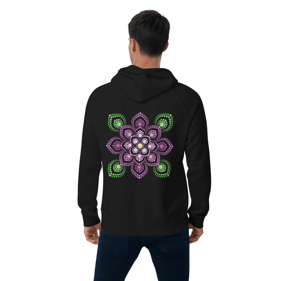 Purple and Green Mandala Unisex Eco Hoodie product image (6)