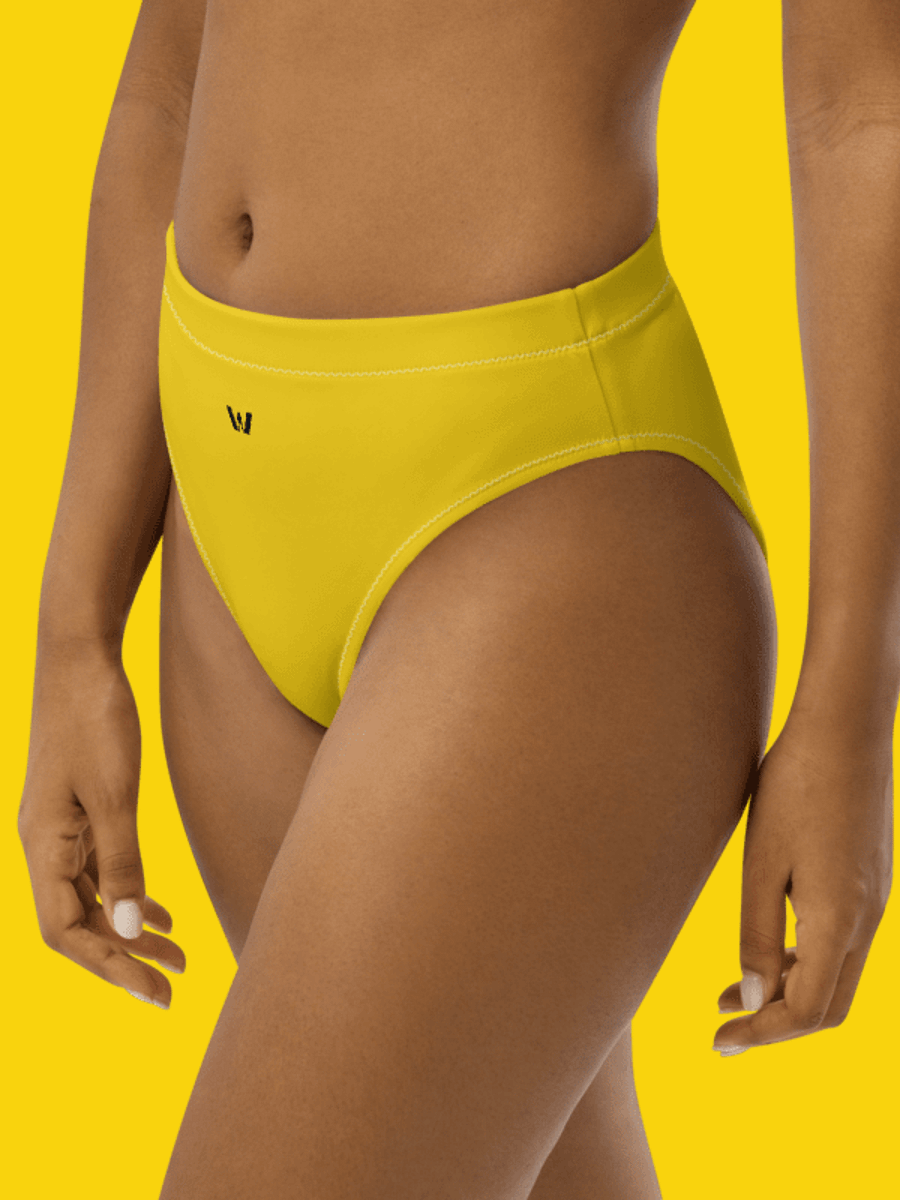 All-Over Print Recycled High Waisted Bikini Bottom | WIL Style product image (3)