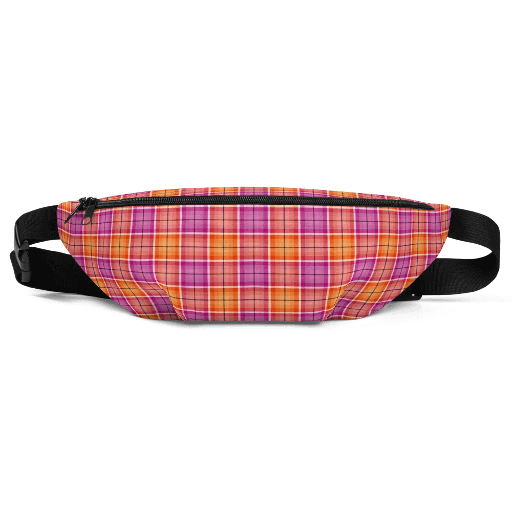 Bright Orange and Pink Plaid Fanny Pack product image (2)