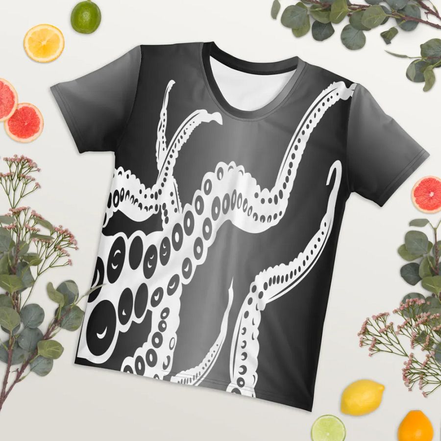Octopus Tentacles White All Over Print T-shirt product image (7)