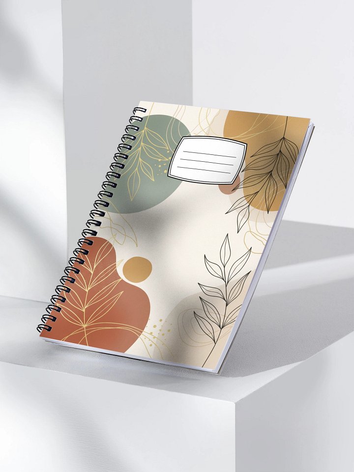 Elegant Serenity: Minimalist Botanical Spiral Notebook for Creative Minds product image (1)
