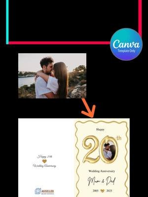 Know someone celebrating their 20 year wedding anniversary soon? #photocards #10yearsmarried #fyp #20yearanniversary #canvatemplate