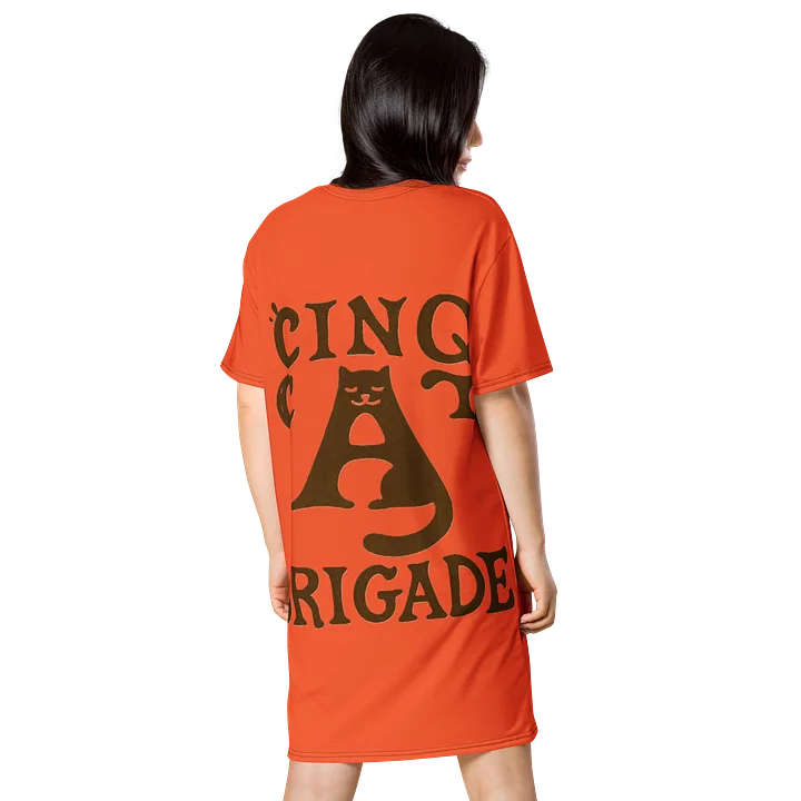 Orange kitty Waves T-Shirt Dress product image (2)