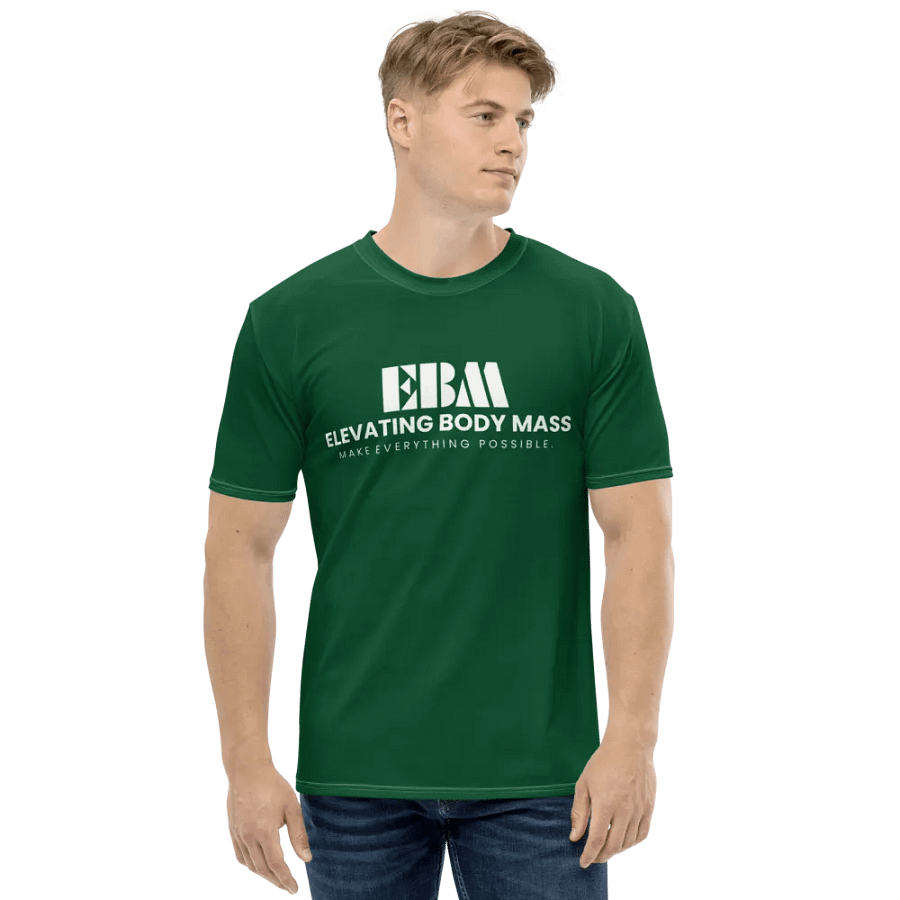 EBM Green Crew Neck T-Shirt (White Logo) product image (1)