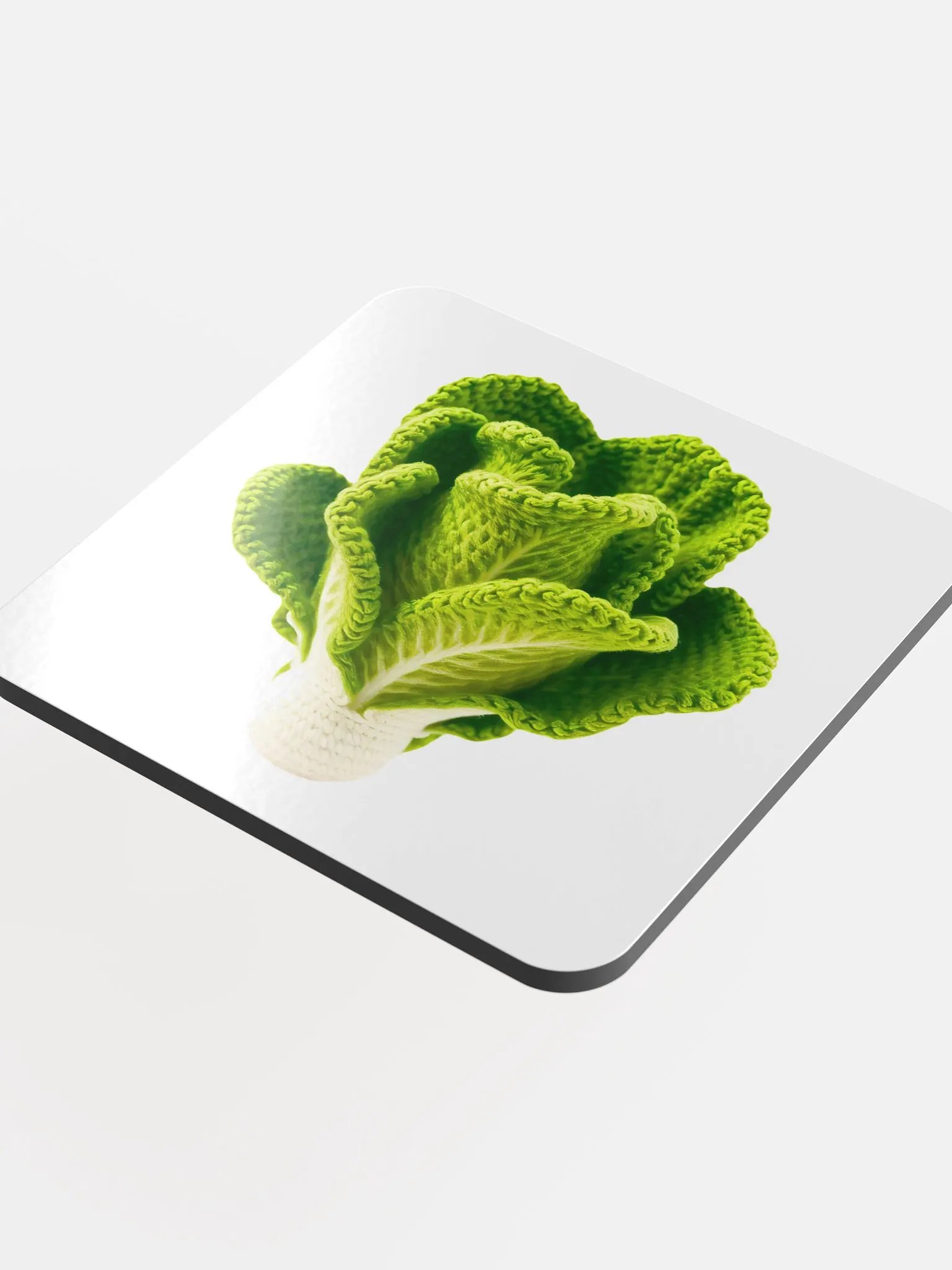 CozyAvocado Glossed Cork Coaster Lettuce #2 product image (4)