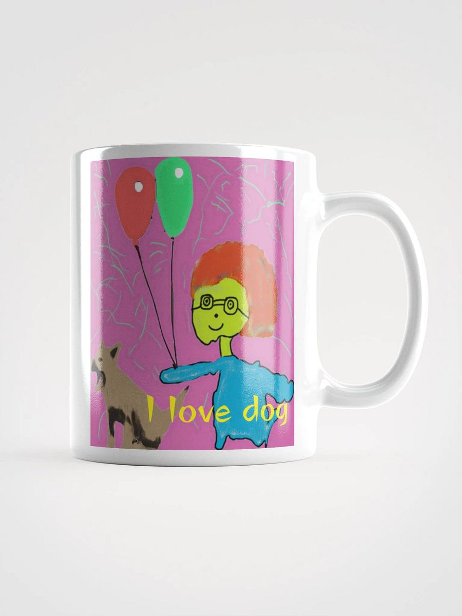 White Glossy Mug: i love dog product image (13)
