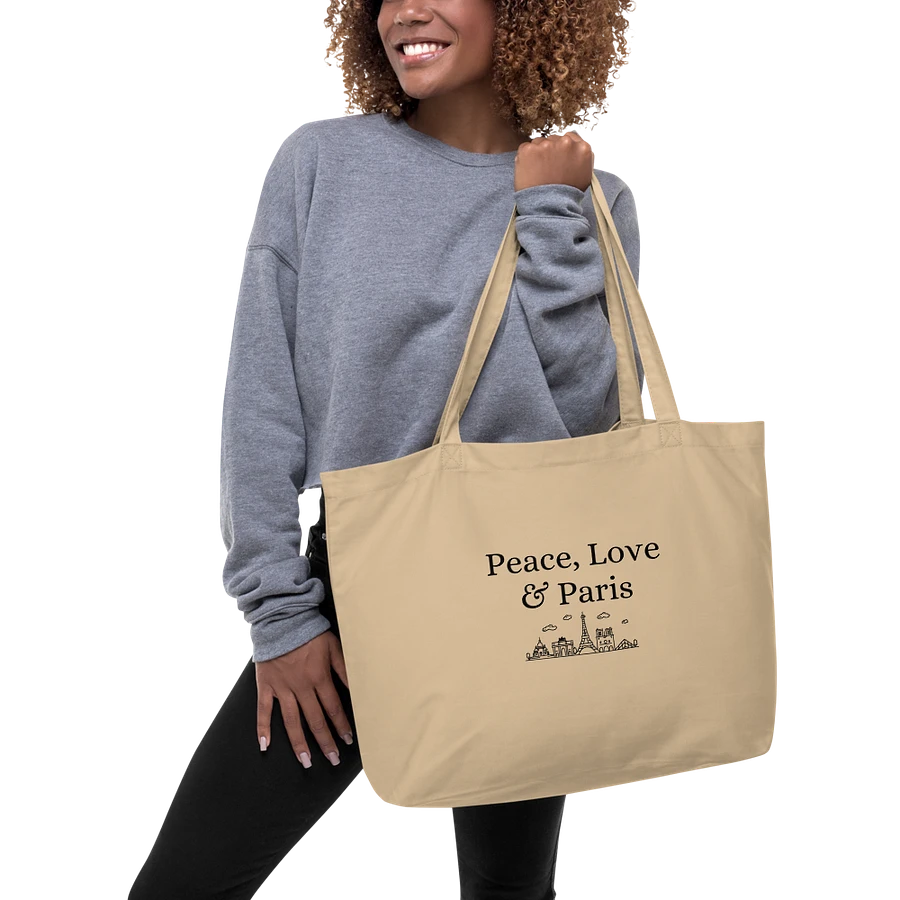 Peace, Love and Paris with Monuments Organic Tote Bag product image (1)