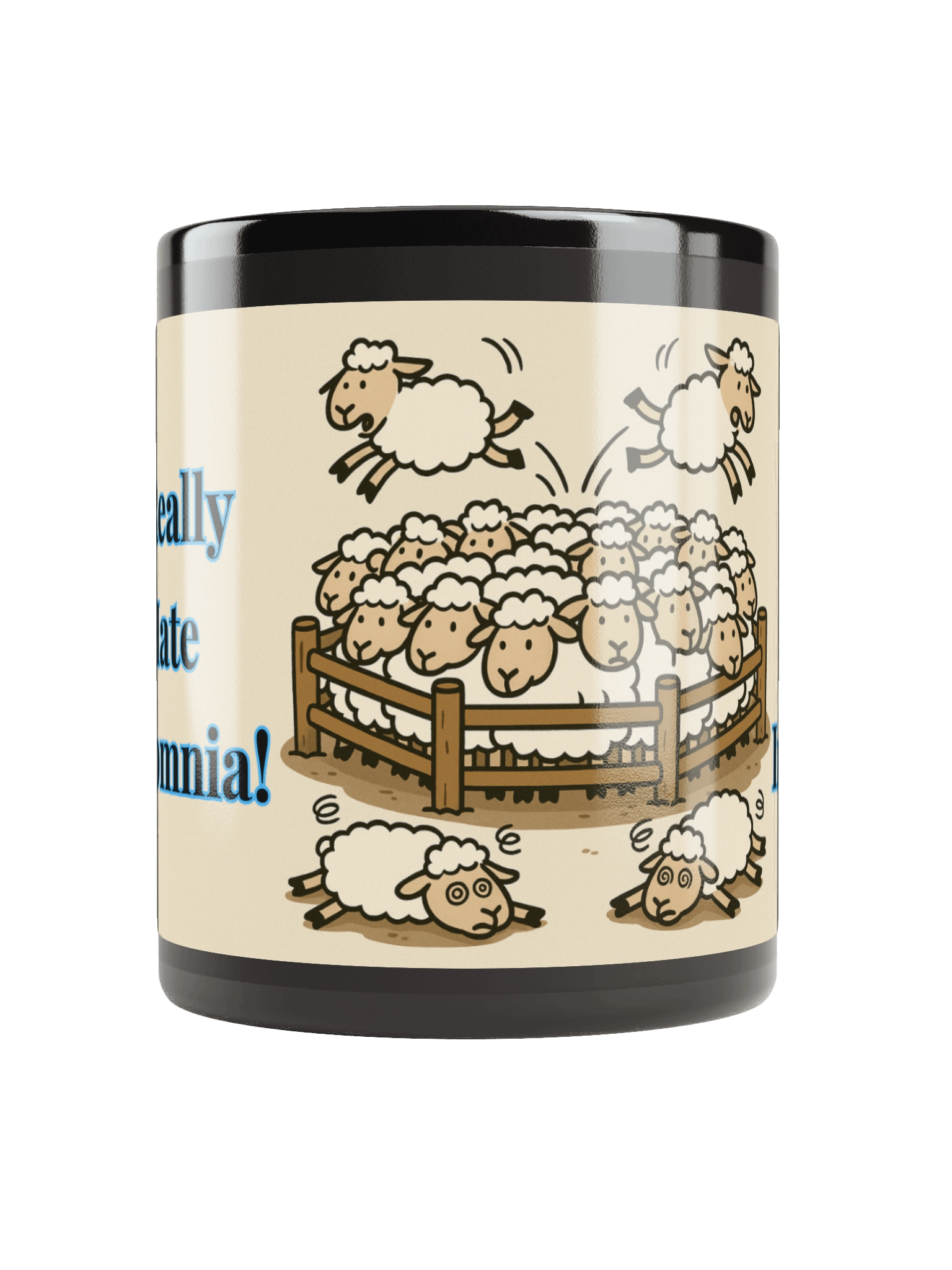 I Really Hate Insomnia (Both) Glossy Black Mug product image (10)