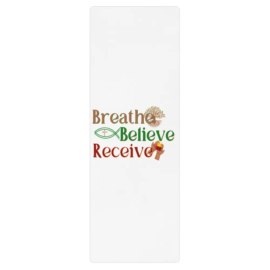 BREATHE BELIEVE RECEIVE YOGA MAT, INSPIRATIONAL MOTIVATIONAL, SELF-AFFIRMATION, POSITIVE VIBES, GIFT IDEA product image (2)