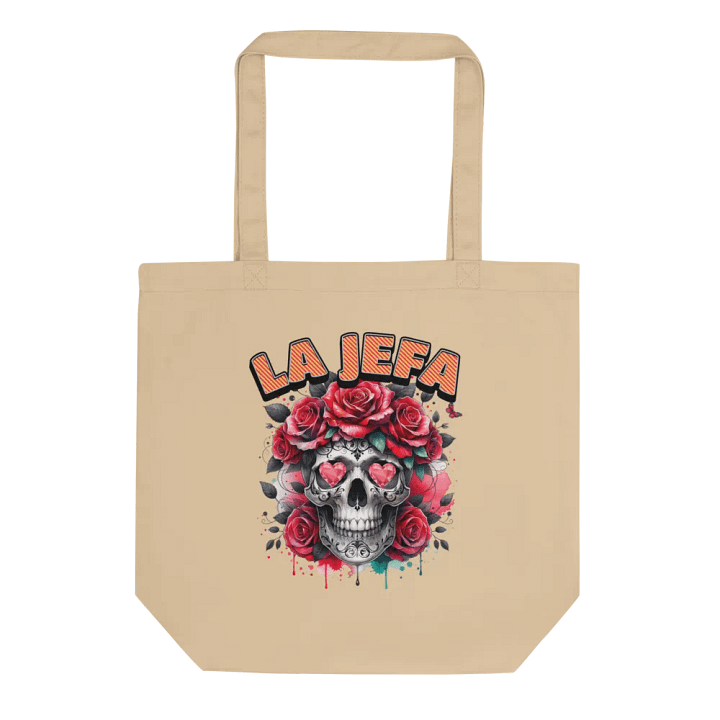 La Jefa Skull The Boss Roses Eco Tote product image (1)