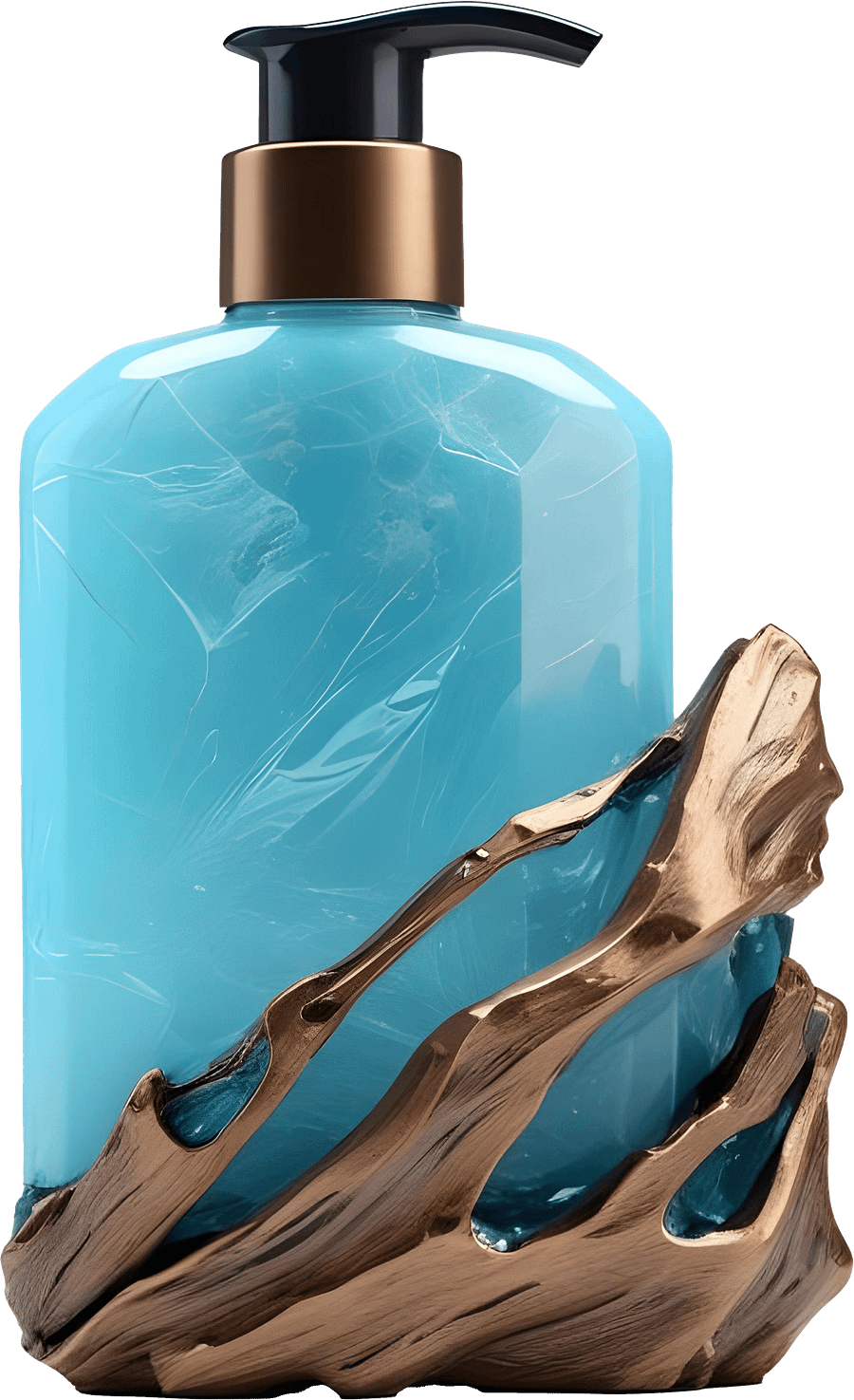 Coastal Luxe Spa Object – Aqua Serenity Collection – Dispenser PNG product image (1)