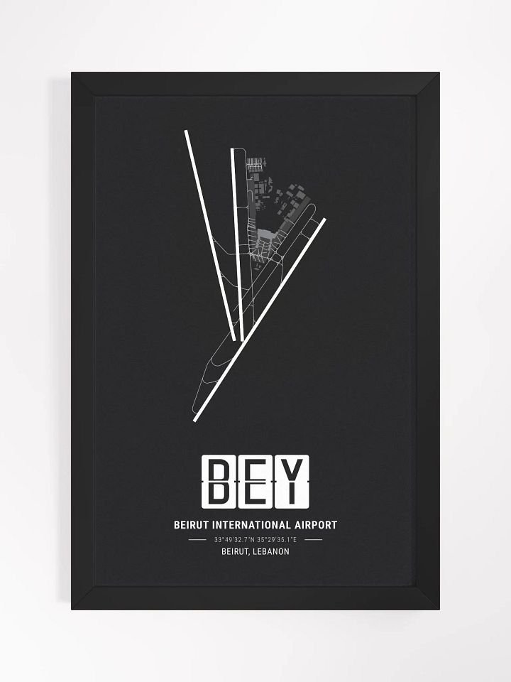 Framed Airport BEY Premium Map On Matt Paper product image (1)