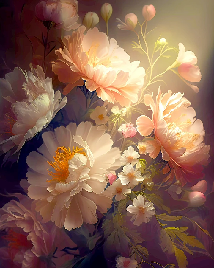 Eternal Blossom Elegance Poster: Luxurious Vintage Floral Art for Refined Interiors Matte Poster product image (1)