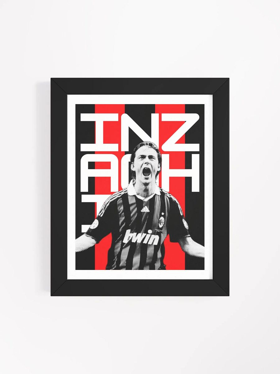 Filippo Inzaghi BW AC Milan Name Art Framed Print product image (4)