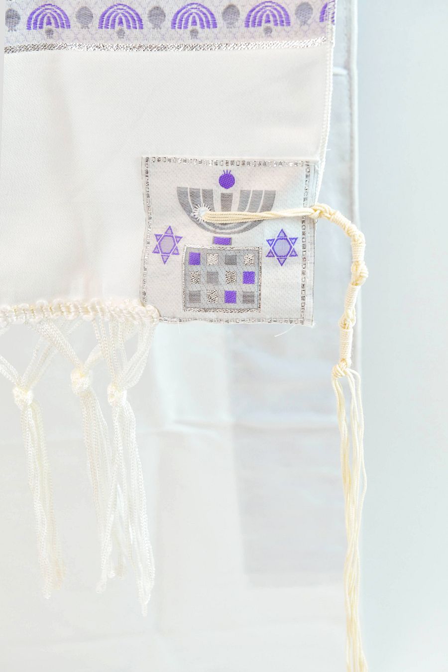 PURPLE MENORAH -Small Tallit (Prayer Shawl) KIT product image (2)