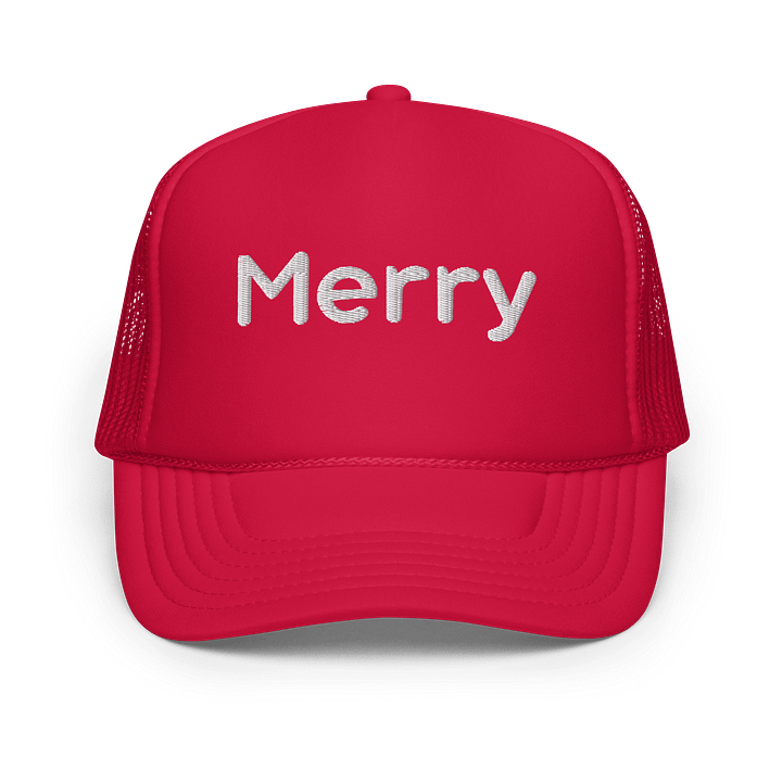 Merry Trucker Hat - 3D Puff Embroidery product image (1)