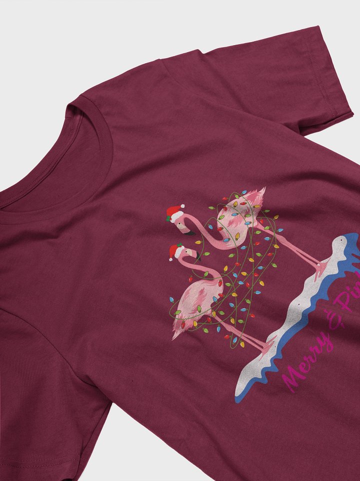 Merry Pink - Christmas Flamingo T-Shirt product image (2)