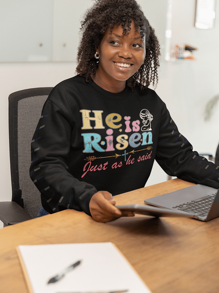 He is Risen, Just as He Said, Christian Easter Gildan Sweater product image (1)