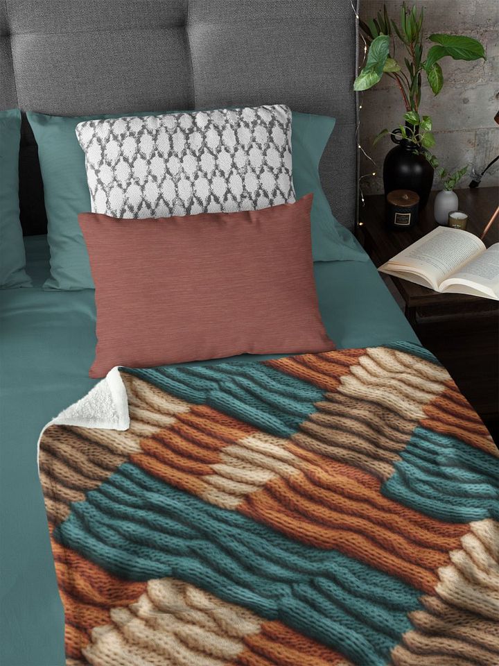 Boho Fall Colors Crochet Knit Pattern Throw Blanket product image (1)