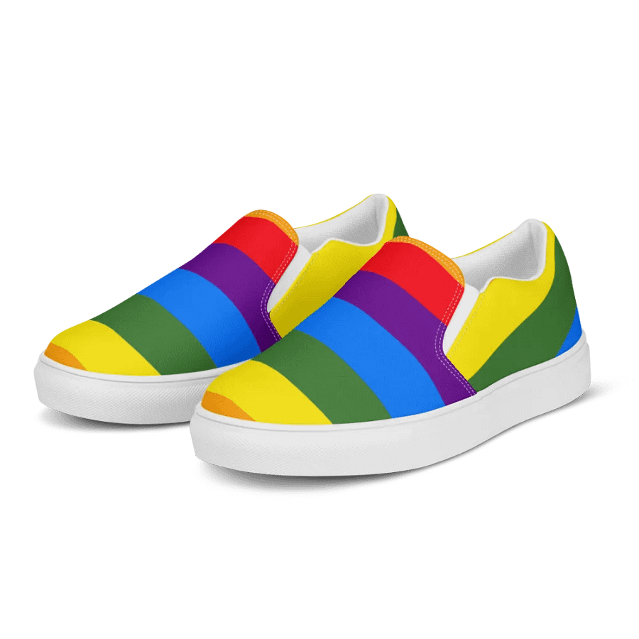 Rainbow Stride: Women's Slip-On Canvas Shoes product image (3)