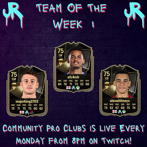 We are so back!

The Week 1 Community Pro Clubs Team Of The Week is here!!!

Congratulations to efc4m1r, majorking2703 and al...