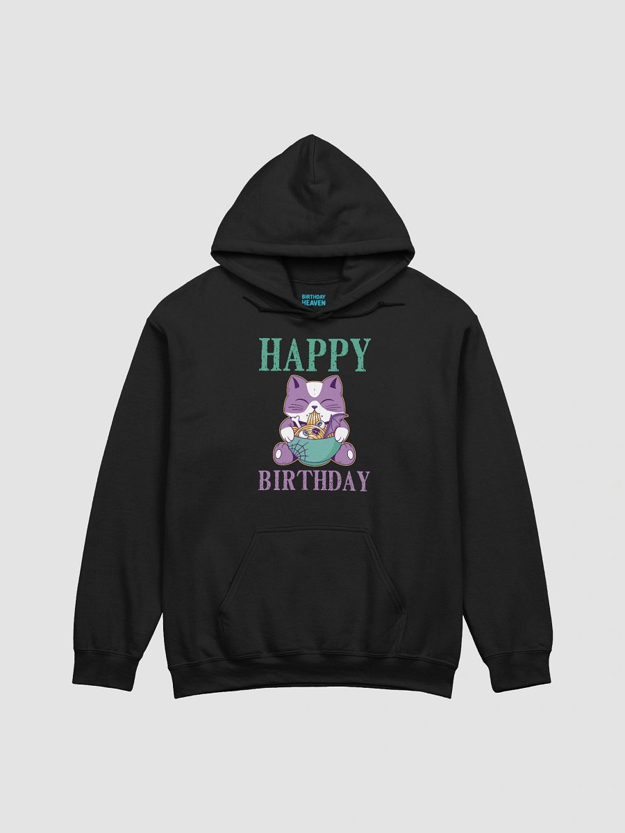 Happy Birthday (Spooky Cat Eating Noodles) Hoodie product image (1)