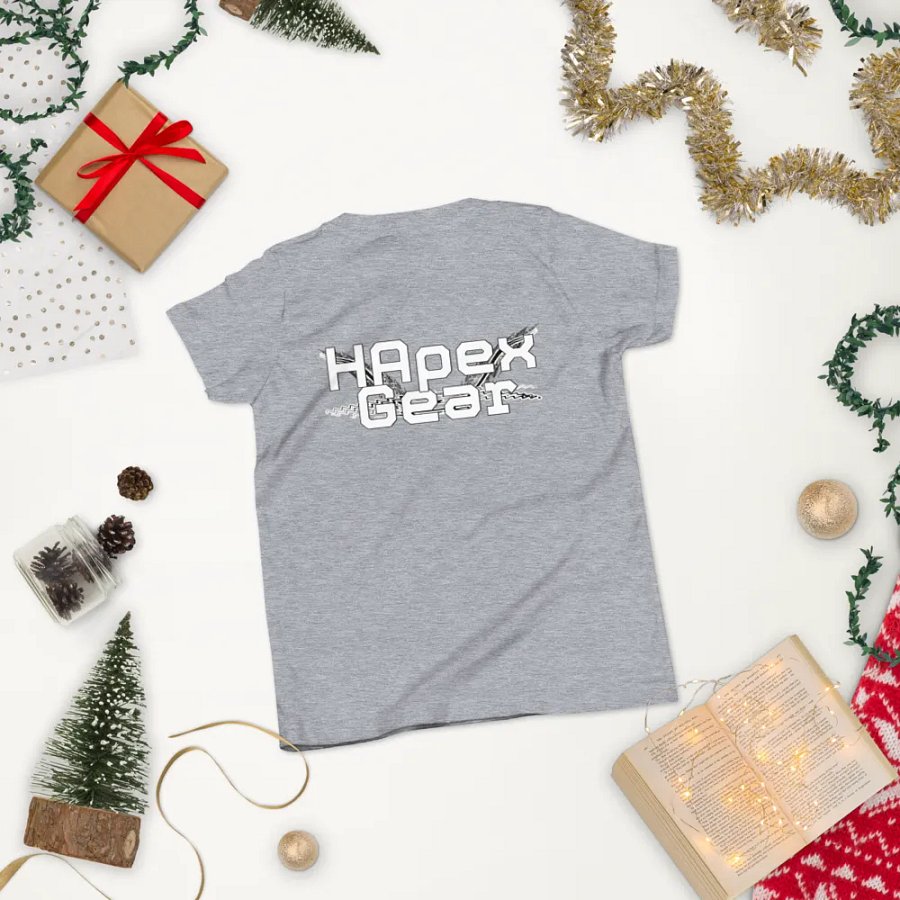 Youth Short Sleeve T-Shirt - Embroidered - White HApex Gear Black Logo product image (6)