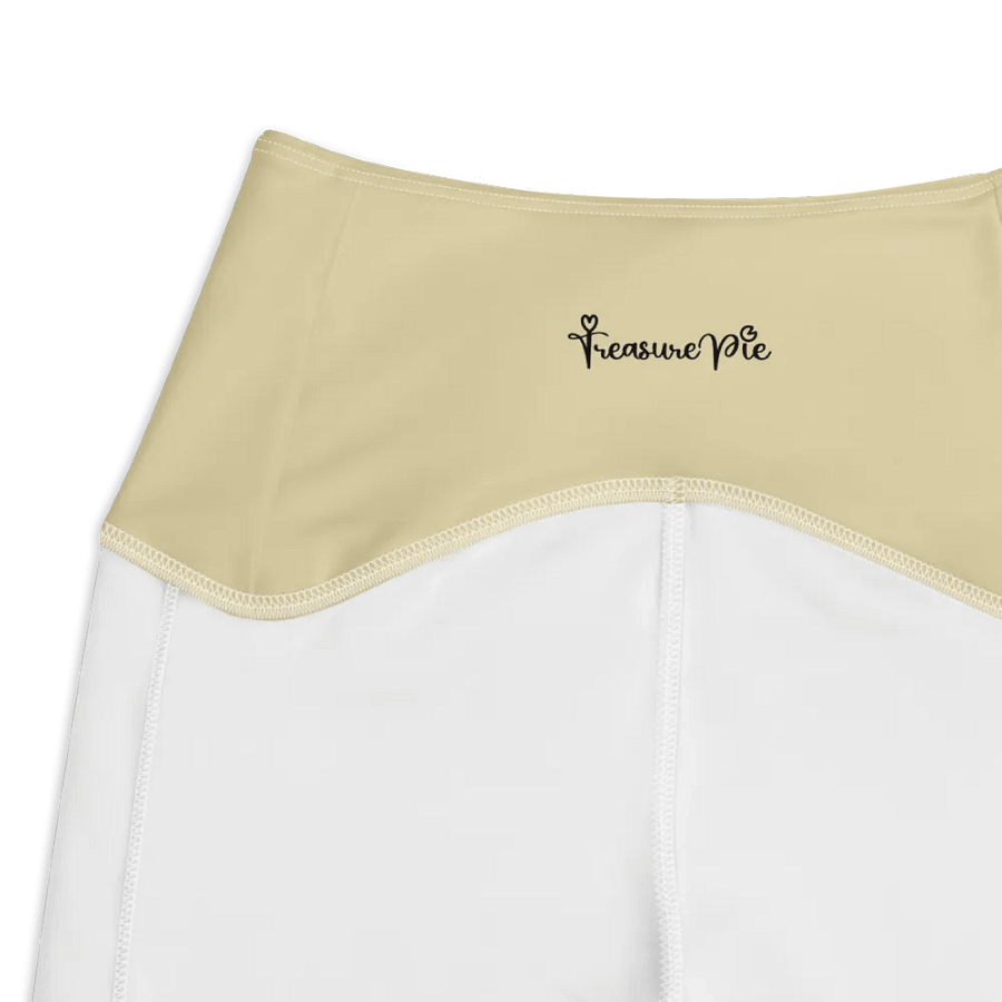 Plain Light Yellow Soft Summer Women's High Waisted Premium Crossover Leggings with Pockets by Treasure Pie product image (4)