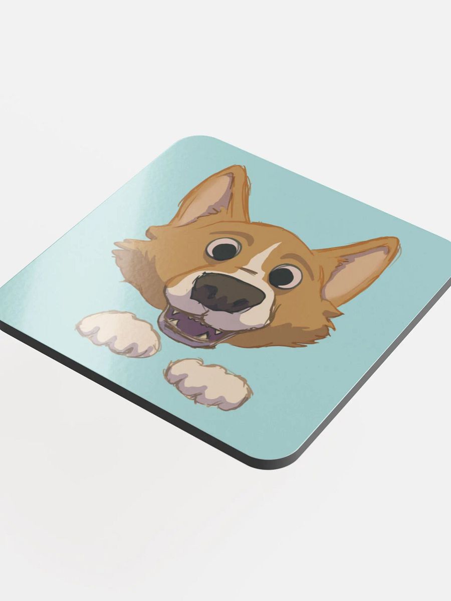 "Snackies?" Corgi Glossed Cork Coaster product image (4)