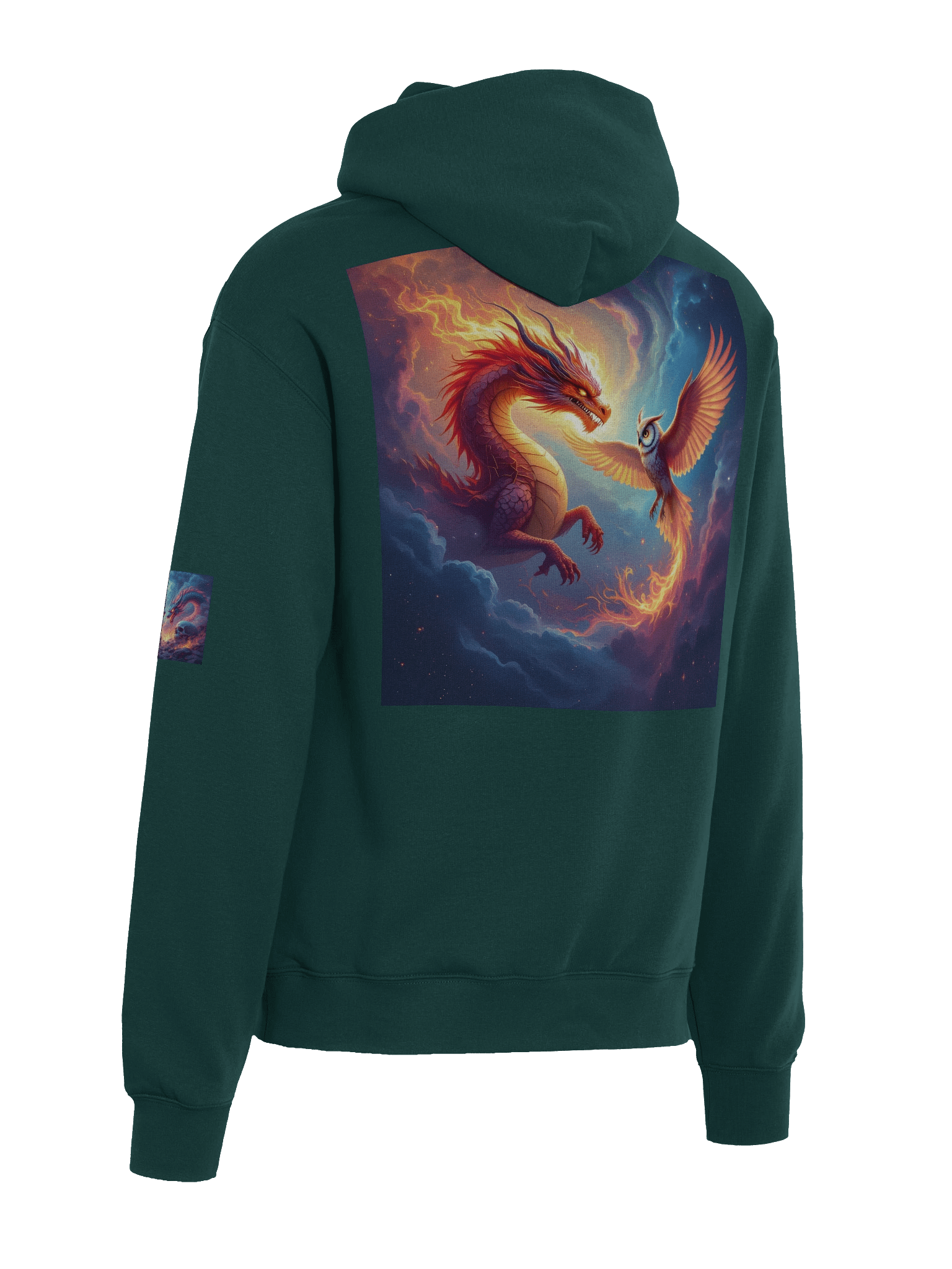 Fiery Dragon and Phoenix Owl Oversized Hoodie product image (6)