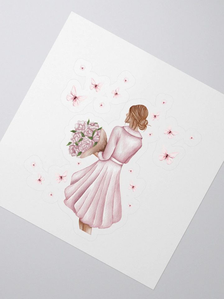Woman Surrounded By Butterflies Sticker product image (2)