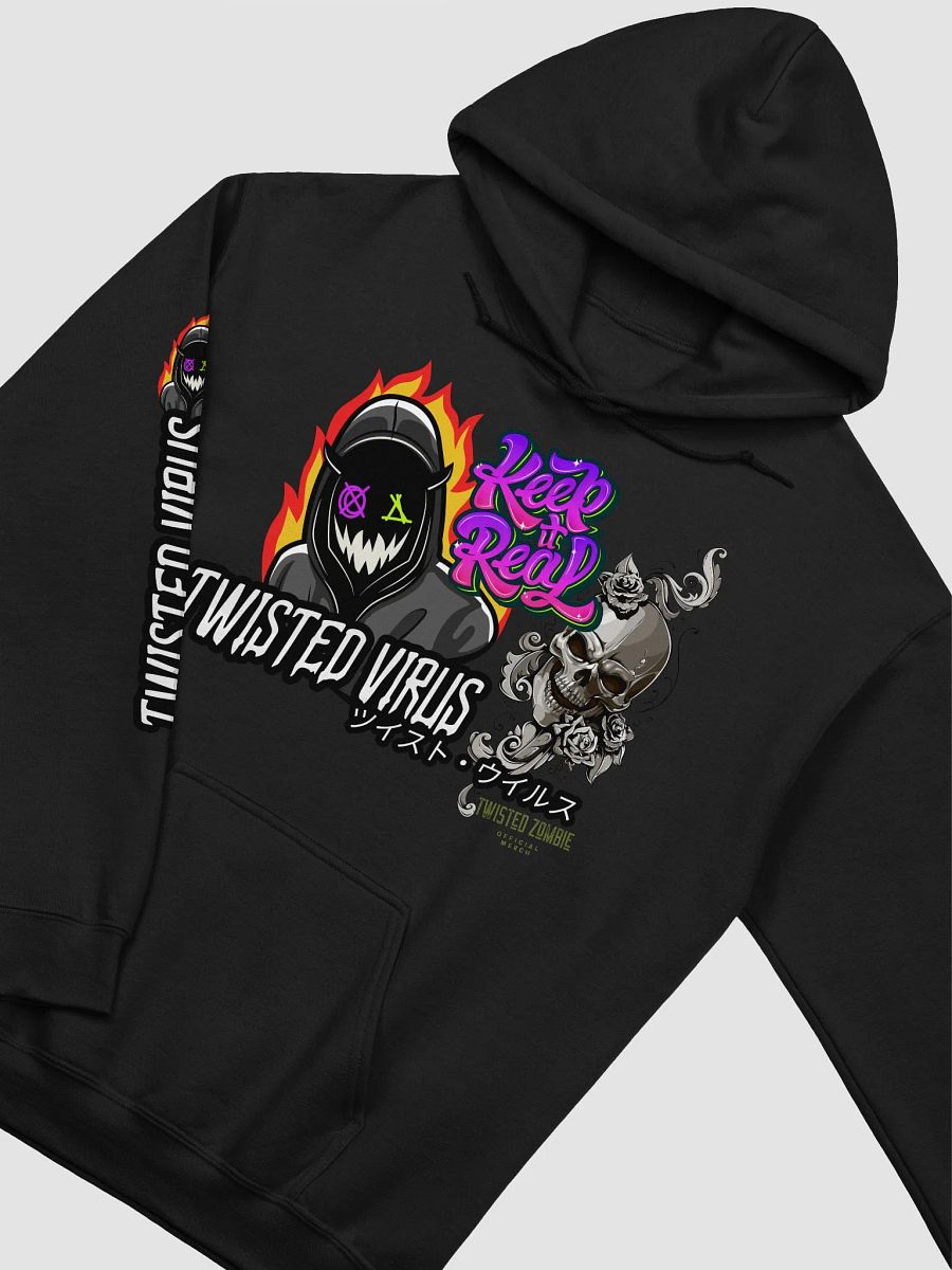 Twisted Virus: KEEP IT REAL Skull Hoodie. product image (1)