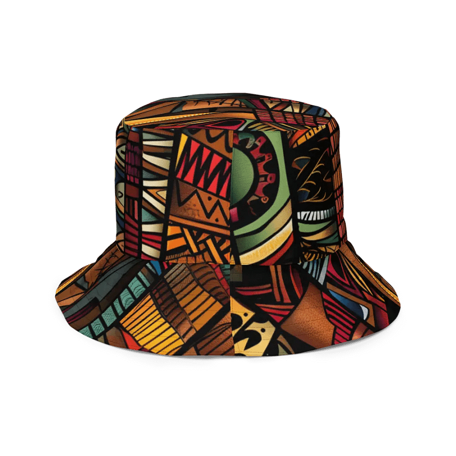 Geometric Flair: Vibrant Reversible Bucket Hat with African Patterns product image (12)