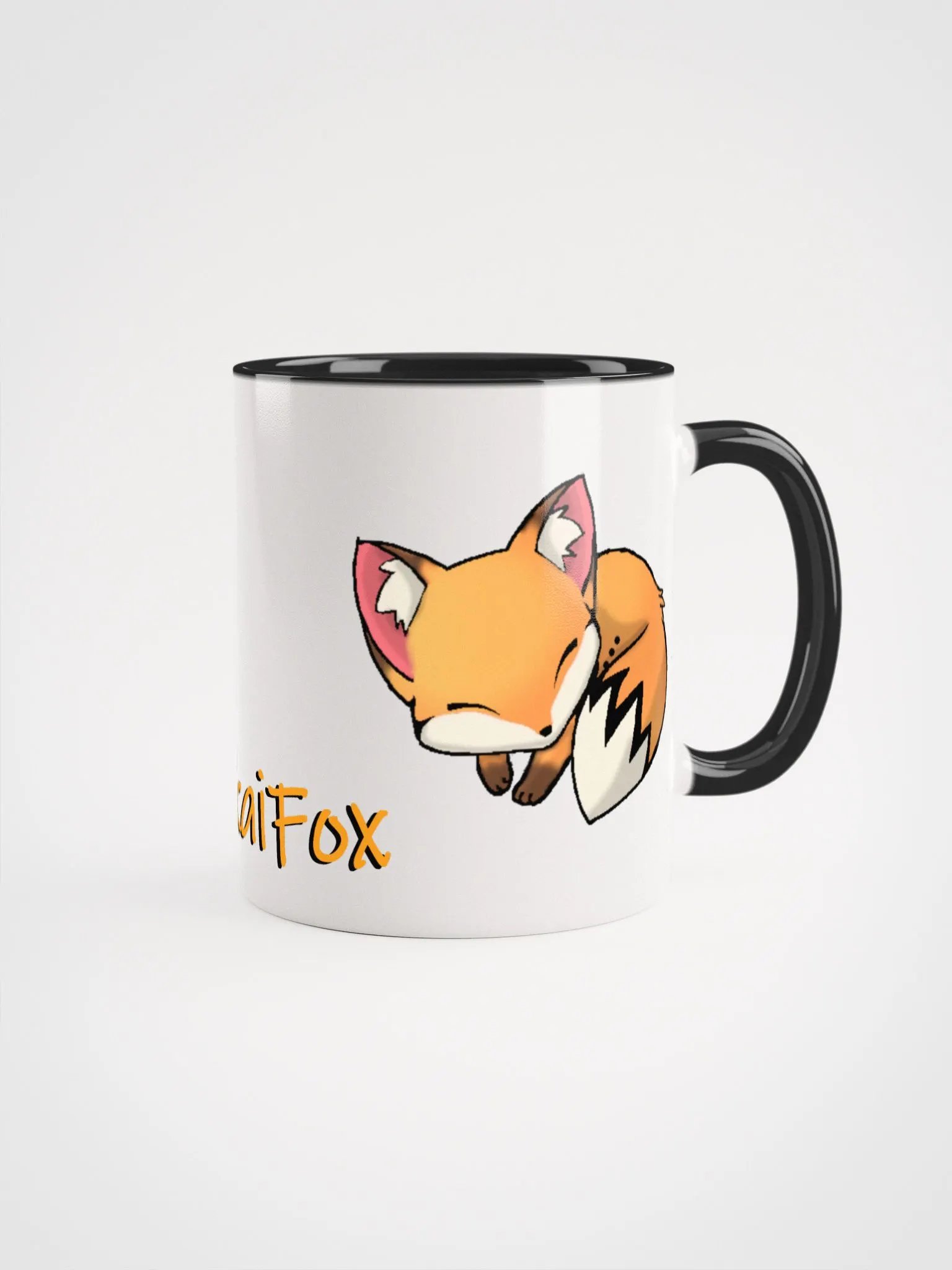 Sleepy Fox Ceramic Mug with Color Inside product image (1)