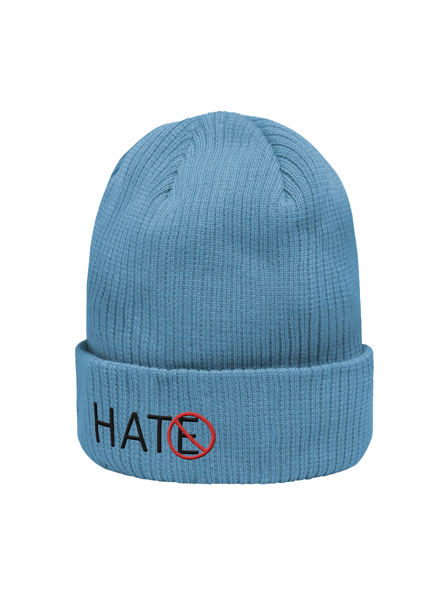 No Hate Organic Beanie - Black Lettering product image (2)