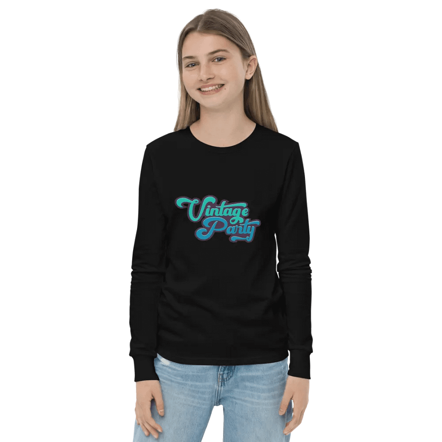 Vintage Party Vibes Youth Long Sleeve T-Shirt product image (2)