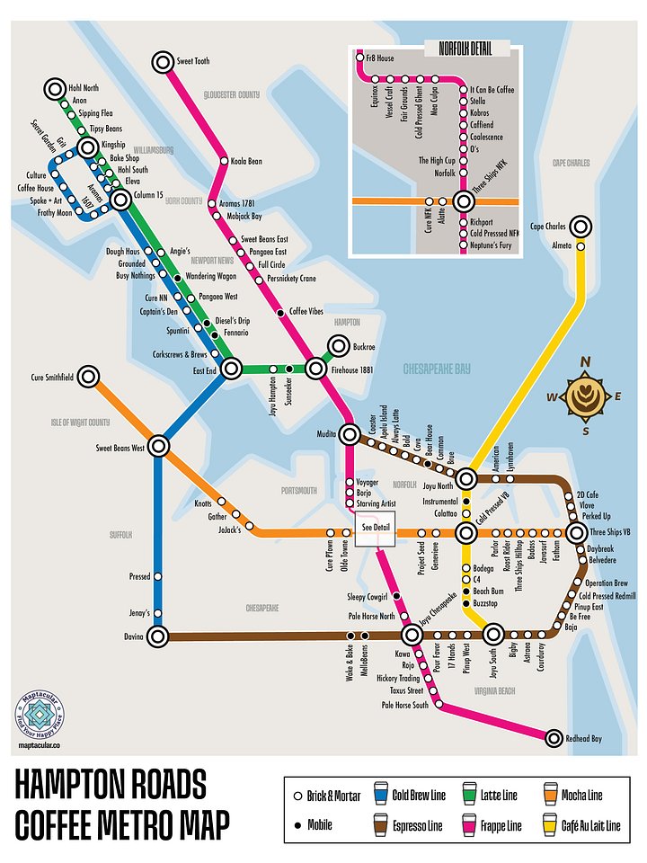 757 Coffee Metro Map - Instant Digital Download product image (1)
