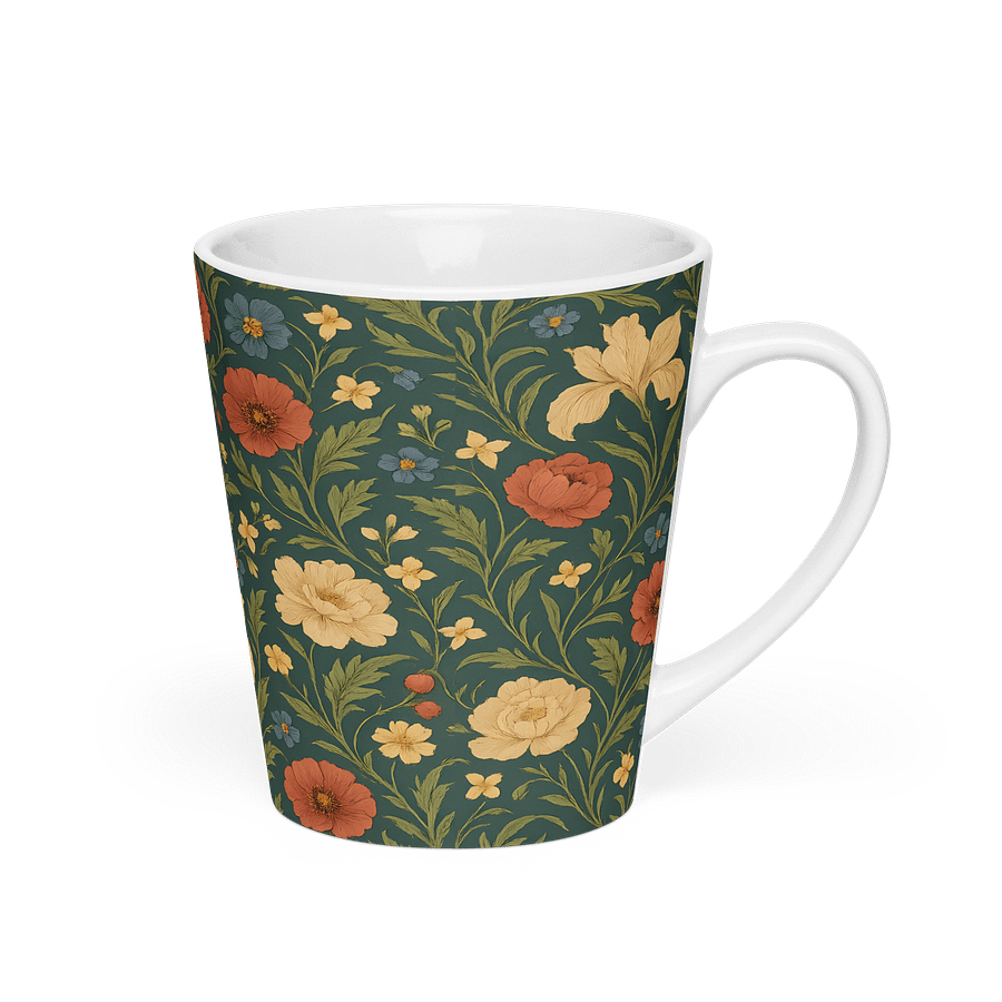 Vintage Rose and Peony Latte Mug – 12 oz Ceramic Coffee Cup, Dishwasher & Microwave Safe product image (2)